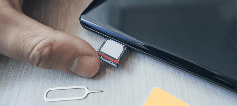 SIM kortelės lizdo atidarymas iPhone arba Android
