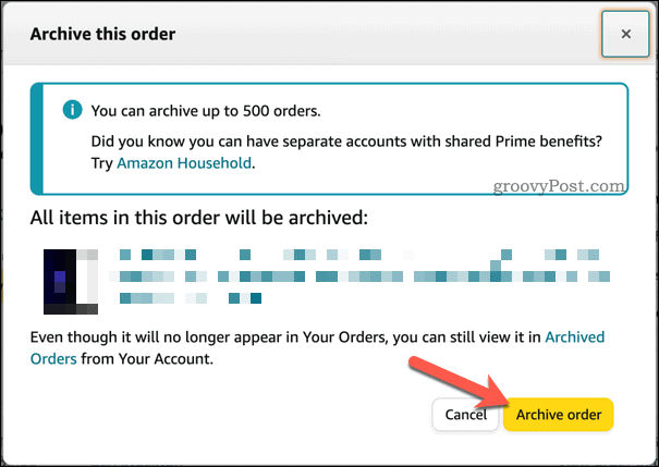 Patvirtinamas užsakymų archyvavimas „Amazon“.