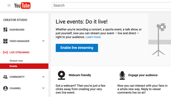 Nustatykite „Hangout On Air“ naudodami „YouTube Live“, kad galėtumėte atlikti vaizdo interviu.