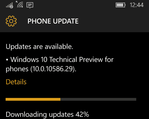„Windows 10 Mobile Build“ 10586.29 grąžina „Windows Phone“