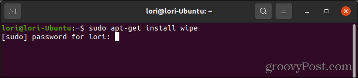 Įdiekite „Wipe“ sistemoje „Linux“.