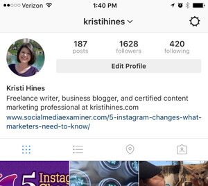 „instagram“ verslo profilio nustatymai