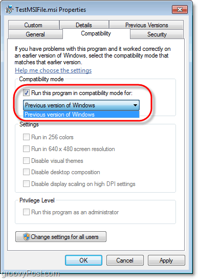 kaip peržiūrėti "Windows 7" MSI failo suderinamumo informaciją