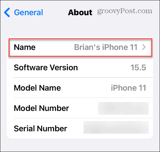 pakeisti „Bluetooth“ pavadinimą „iPhone“.
