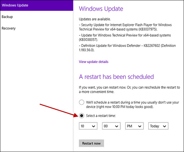 Suplanuokite paleidimą iš naujo „Windows 10“