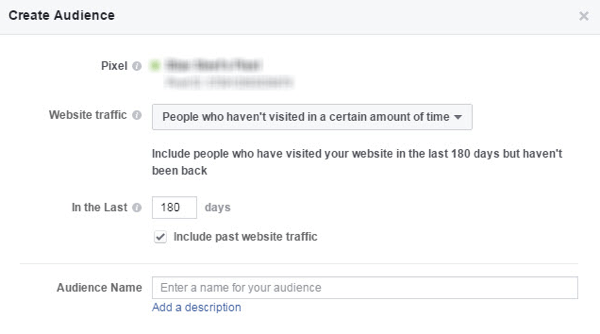 Naudokite „Facebook“ pasirinktą auditoriją, kad sukurtumėte „atgalinio“ kampaniją miegantiems klientams / lankytojams.