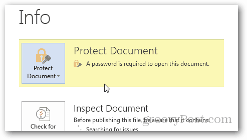 Apsaugokite slaptažodžius ir užšifruokite „Office 2013“ dokumentus: patvirtinkite apsaugą