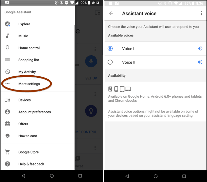 Pakeiskite „Google Assistant Voice“