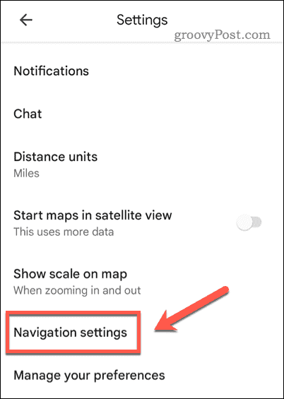 Atidarykite „Google“ žemėlapių navigacijos nustatymus