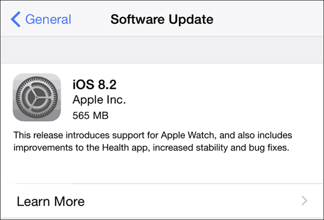 „Apple iOS 8.2“, skirta „iPhone“ ir „iPad“ - programinės įrangos naujinimas