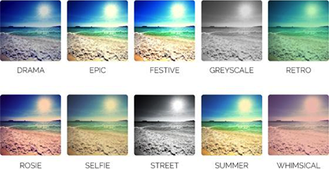 nuotraukų filtrų pavyzdžiai
