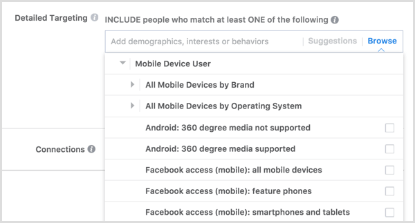 „Facebook“ skelbimo taikymas mobiliojo įrenginio vartotojui