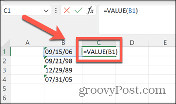 Excel vertės formulė