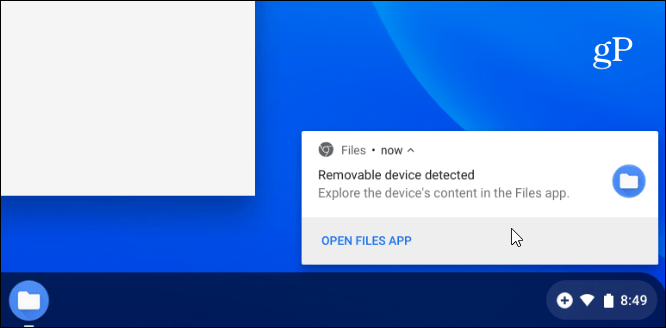 „Chromebook“ disko išmetimo klaida