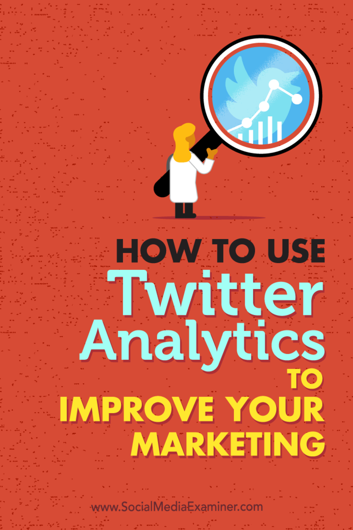 Kaip naudoti „Twitter Analytics“, norint pagerinti rinkodarą: socialinės žiniasklaidos ekspertas