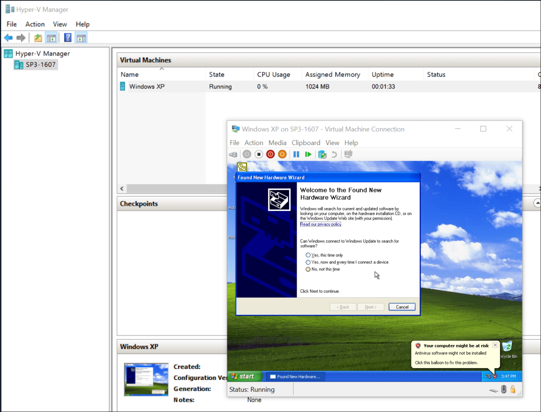 Kaip perkelti „VirtualBox“ VM į „Windows 10 Hyper-V“