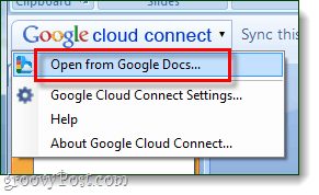 „google cloud connect“ atidarytas meniu - per „googledocs“ internetinį tinklaraštį