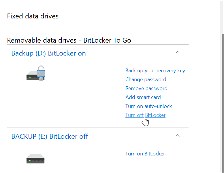 naudokite „BitLocker to Go“ sistemoje „Windows 11“.