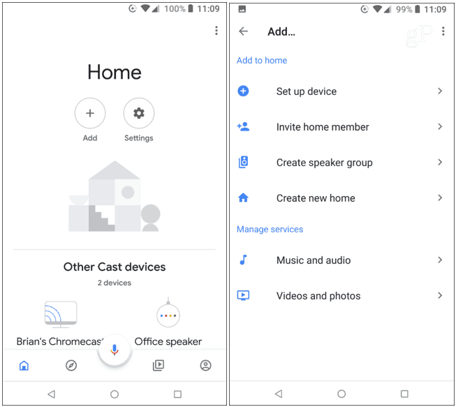 „Google“ namų programos pridėjimo įrenginys