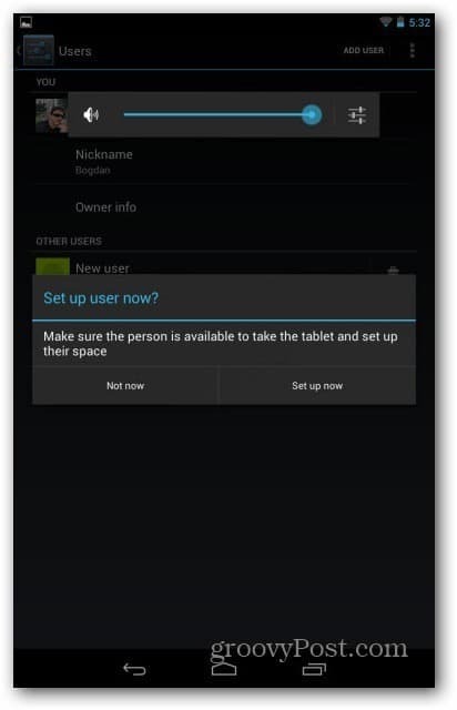 „Nexus 7“ vartotojo abonementai - nustatykite vartotoją dabar