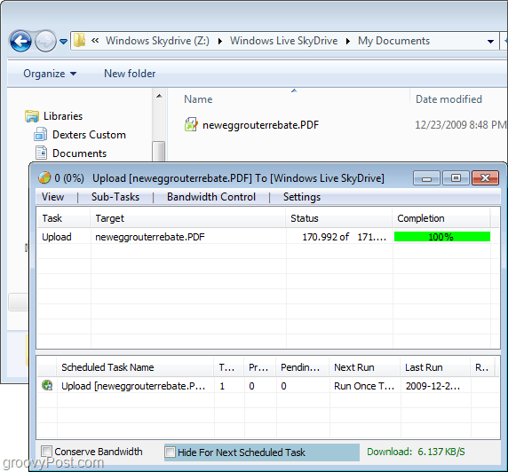 įkelkite failus į „skydrive“ naudodami „Windows Explorer“