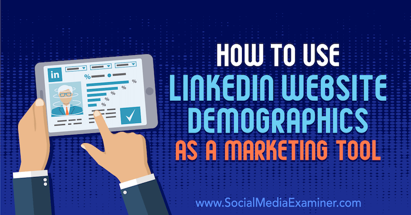 Kaip naudoti „LinkedIn“ svetainės demografinius rodiklius kaip rinkodaros priemonę Daniel Rosenfeld socialinių tinklų eksperte.