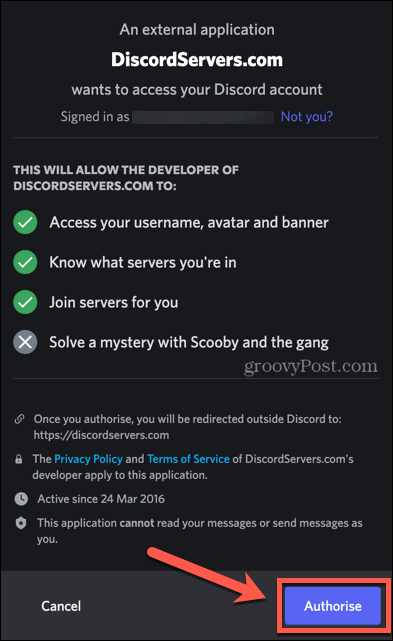 įgalioti discord serverių sąrašą
