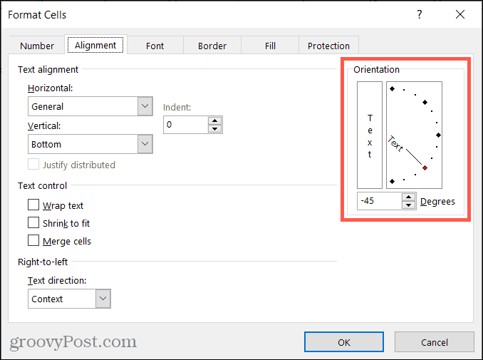 Formatuokite langelių lygiavimą „Excel“