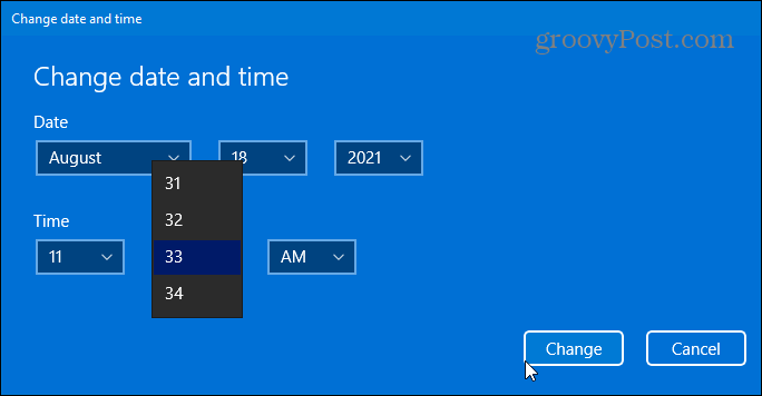 pakeisti datos ir laiko ekraną windows 11