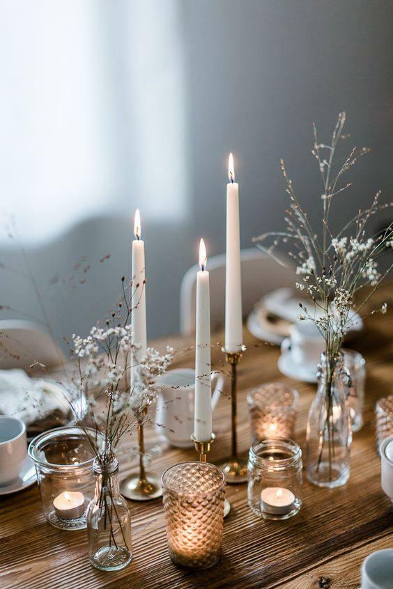 Žvakių naudojimas stalo dekoravimui