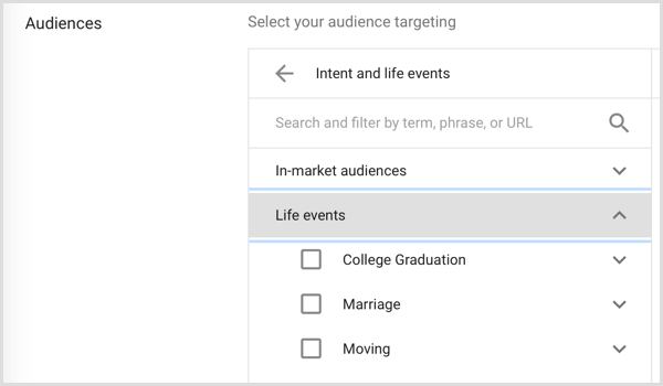 „Google Adwords“ auditorija, nukreipta į gyvenimo įvykius