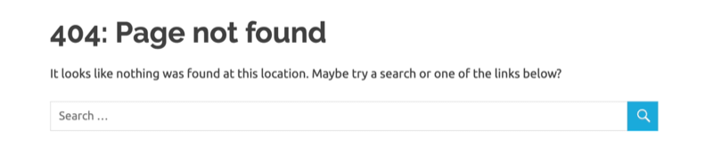 „Google Analytics“ 404 klaidos puslapio pavyzdys, pritaikytas 404 klaidos rezultatui