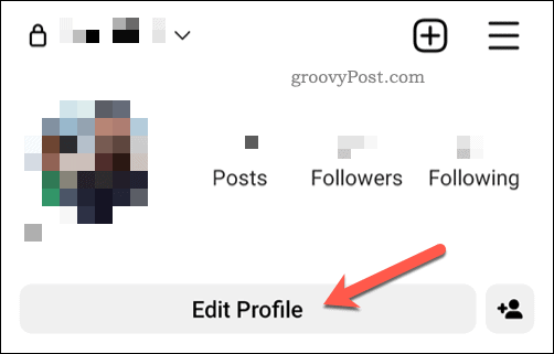 „Instagram“ profilio redagavimo mygtukas