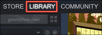 „Steam“ žaidimų kliento skirtukas „Biblioteka“