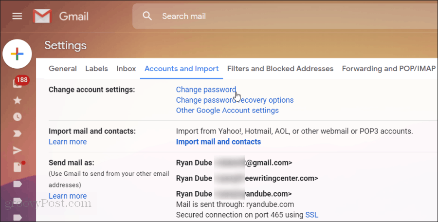 iš naujo nustatomas „Gmail“ slaptažodis