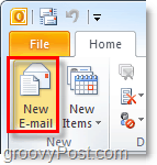 Sukurkite naują el. Pašto pranešimą programoje „Outlook 2010“