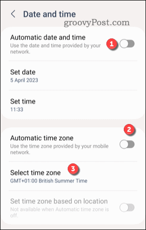 Nustatykite tinkintą laiko juostą „Android“.