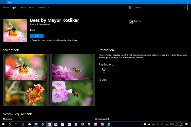 Temos, „Windows 10“ kūrėjų atnaujinimas, personalizavimas, Valdymo skydas