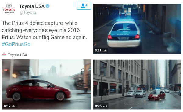 „Toyota twitter“ vaizdo įrašo skelbimas