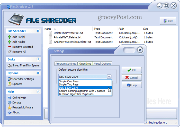 Saugus failų smulkintuvo ištrynimo įrankis, skirtas „Windows“