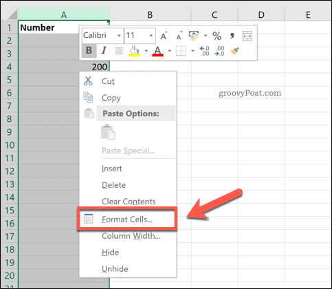 „Excel“ formato langelių parinktis