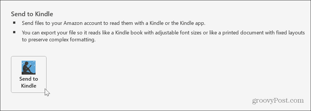 Siųskite „Word“ dokumentus į „Kindle“. 