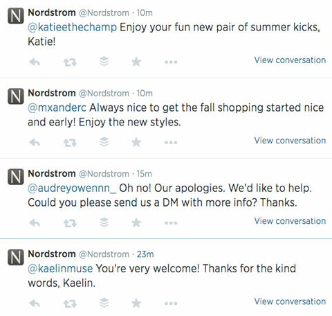 „Nordstrom“ „Twitter“ kanalas
