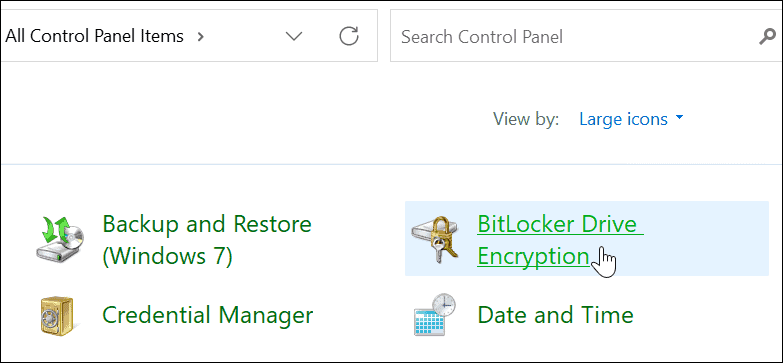BitLocker Security valdymo pultas