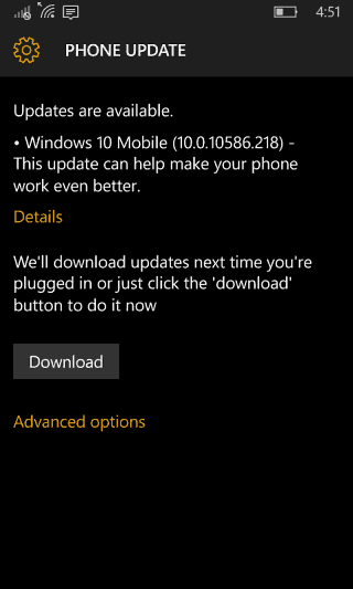 „Windows 10 Mobile“ balandžio naujinimas