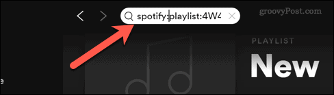 „Spotify“ paieška pagal grojaraščio URI
