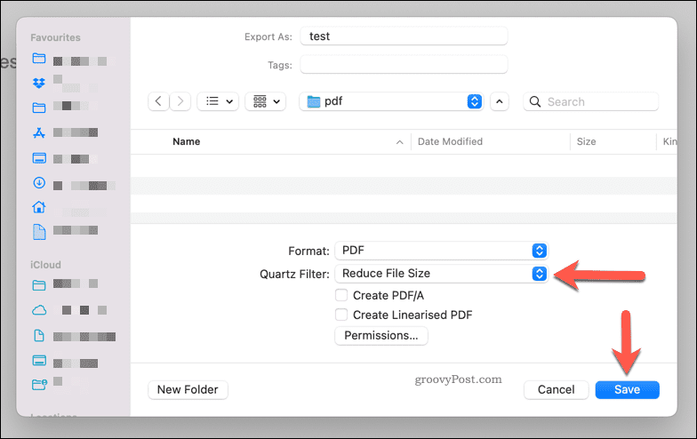 PDF failo dydžio sumažinimas naudojant „Mac“ peržiūrą