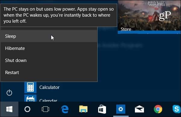 „Windows 10“ išjungimas, paleidimas iš naujo, užmigdymas ir miego režimas