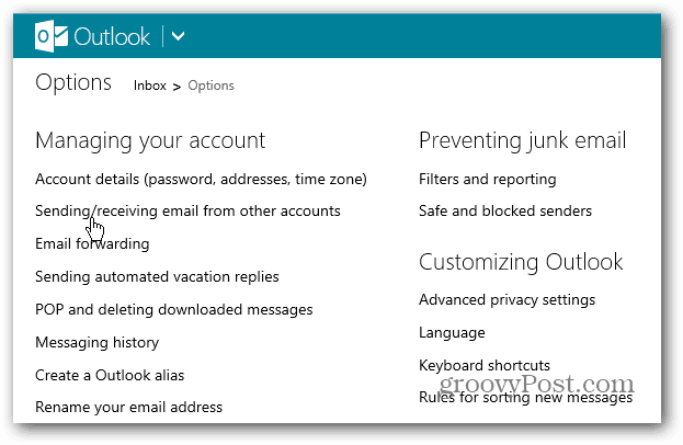 „Outlook.com“ patarimas: nustatykite numatytąją el. Pašto paskyrą