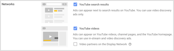 „Google AdWords“ kampanijos tinklų nustatymai.